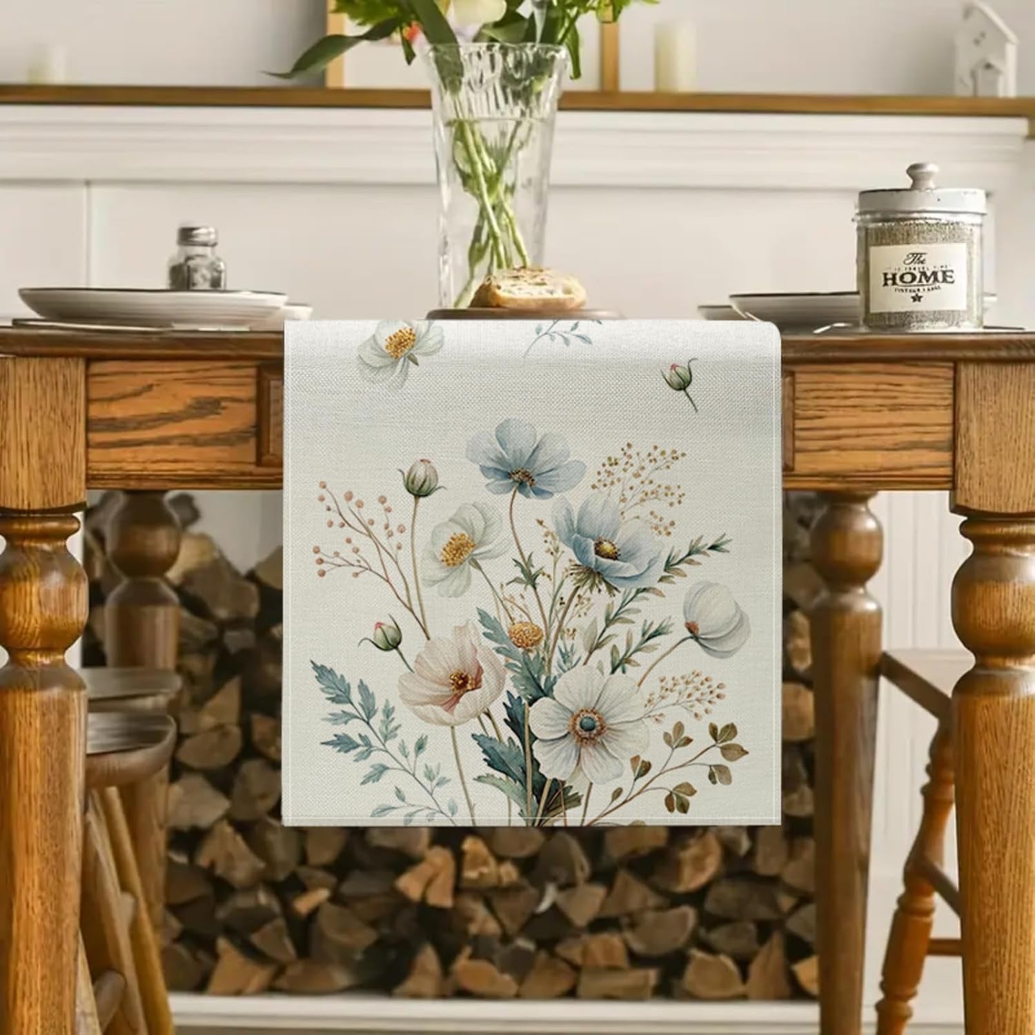 spring-blue-white-floral-table-runner-13x72-inch-anemone-flowers-leaves-kitchen-dining-table-decoration-for-indoor-outdoor-home-party-decor