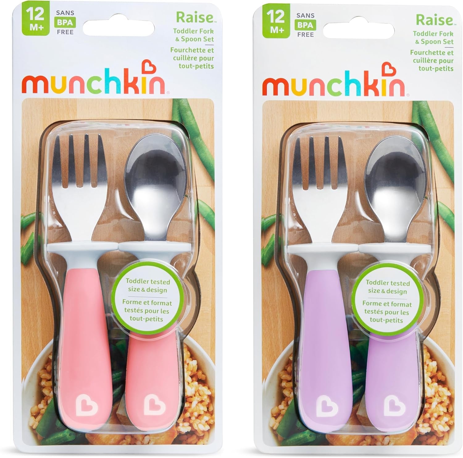 ®-raise™-toddler-fork-and-spoon-utensil-set-rest-keeps-tip-off-table-bpa-free-4-pack-pink-purple