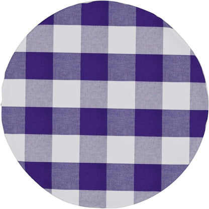 Purple & White round Placemat Cotton Buffalo Check Plaid Gingham 15 Inch Eco-Friendly Fabric Handcrafted Machine Washable Indoor & Outdoor Tablemat Set of 43