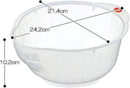 Plastic Japanese Rice Washing Bowl with Strainer, 2 Quart | Strainer2