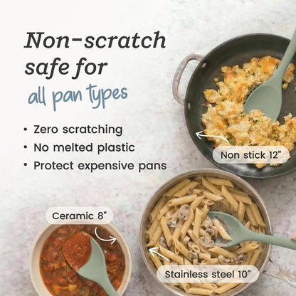 Starpack Silicone Spoonula the All-Rounder 11 Inch - LFGB Spoon Spatula, 600°F Heat Resistant, Bpa-Free - One-Piece Seamless, Dishwasher Safe - for Nonstick Cookware, Sage Green7