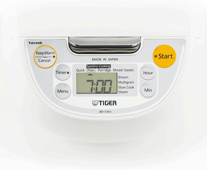 JBV-S10U 5.5-Cup (Uncooked) Micom Rice Cooker and Warmer with Tacook Food Steamer Cooking Tray Technology, White4