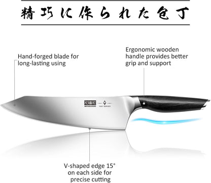 16-Piece Kitchen Knife Set with Block, Ultra Sharp Chef Knife Set | High Carbon Powder Steel Knife Block Set, Professional Knife Set with Sharpener, Ergonomic Pakkawood Handle2