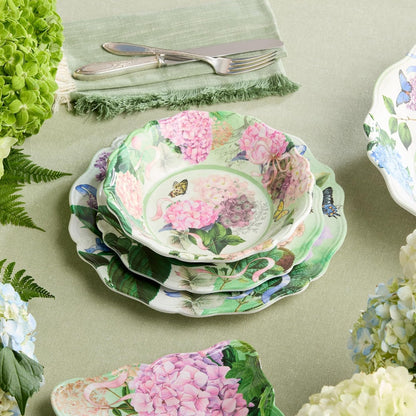 Garden Path Melamine 12-Piece Dinnerware Set - Hydrangea Design, Service for 4 with Dinner Plates, Salad Plates, and Bowls - Durable, Lightweight, and Dishwasher-Safe5