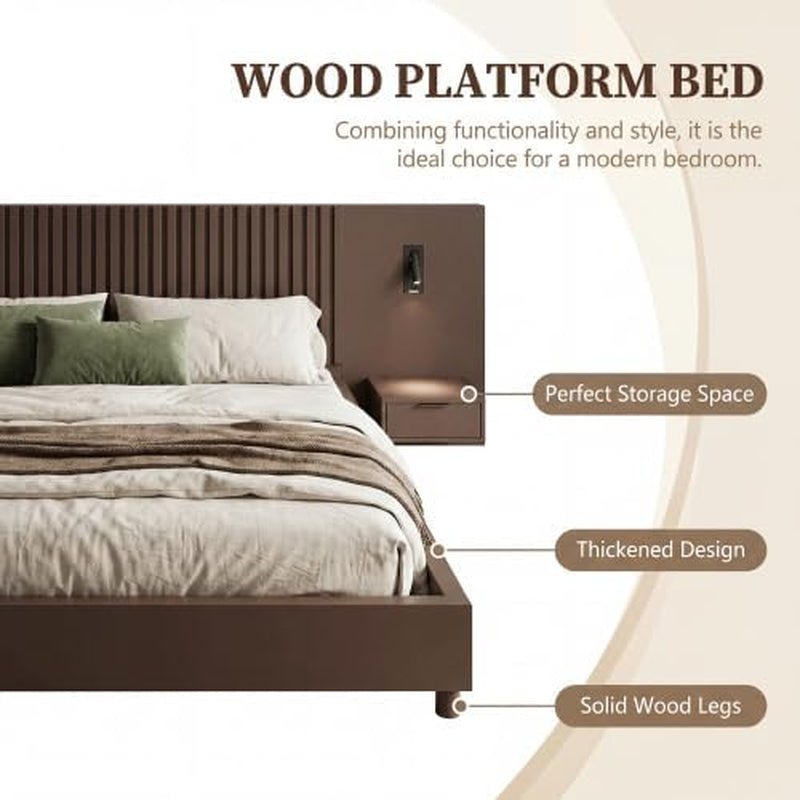 king-size-platform-bed-with-built-in-nightstands-and-reading-lights-vertical-slatted-headboard-heavy-duty-noise-free-wood-bed-frame-with-wood-slats-support-walnut