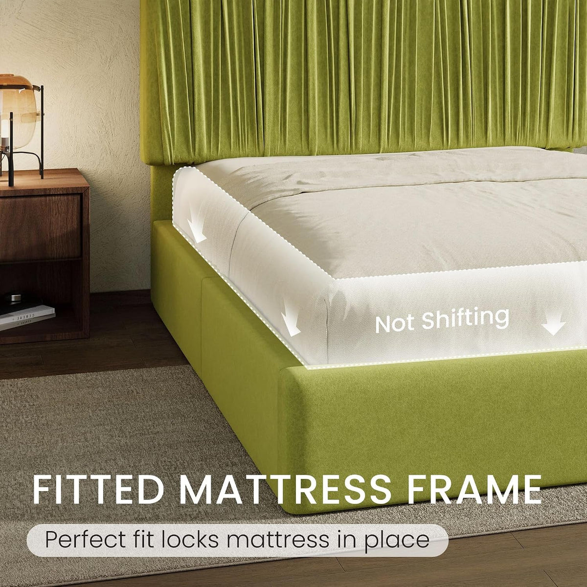 queen-size-artisanal-pleated-velvet-bed-frame-with-adjustable-headboard-luxurious-upholstered-floor-platform-bed-modern-low-profile-frame-green