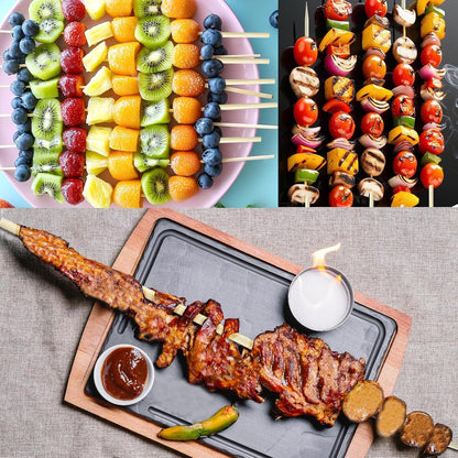 Bamboo Smores Sticks (50 Pcs), 17.5" Marshmallow Roasting Sticks for Fire Pit, 5Mm Heavy Duty Wooden Skewers for Smore Hot Dog Barbecue Thick Sticks for Campfire Grilling Camping Bonfire5