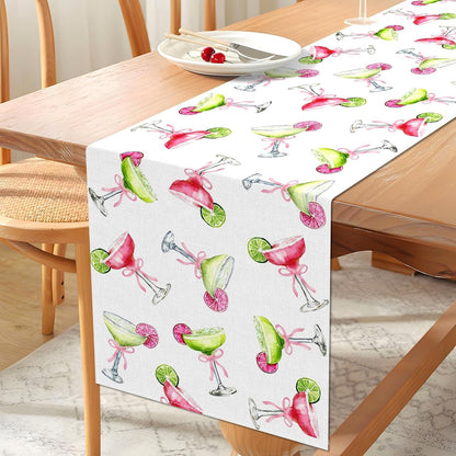 Margarita Table Runner Margs and Matrimony Party Decorations Bachelorette Cocktail Birthday Supply Dining Room Home Kitchen Island Decor (13" X 90")2