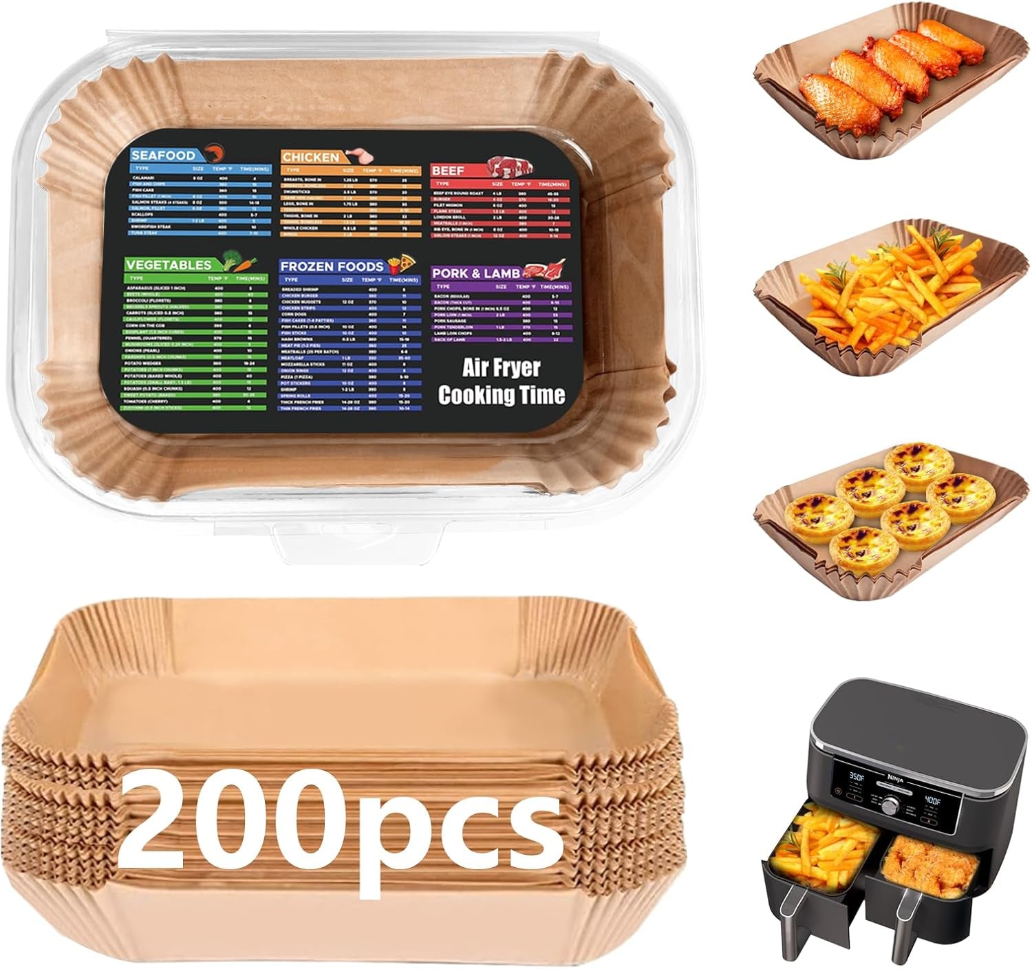 200pcs-air-fryer-liners-for-ninja-higher-non-stick-disposable-parchment-paper-liner-for-ninja-dz201-dz401-dual-airfryer-baking-food-grade-ninja-air-fryer-accessories-rectangle-8-6-x-5-5-inch