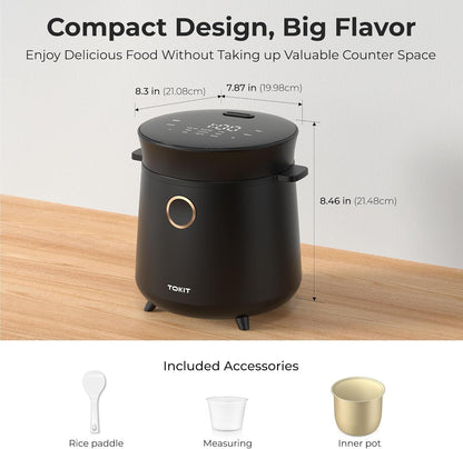 Compact Mini Rice Cooker Small Kitchen 3-Cup (Uncooked) / 6-Cup (Cooked), Non Stick Ceramic Inner Pot Rice Maker, 24H Timer Delay, Auto Keep Warm, 9 Functions Multicooker for Brown Rice, Steam, Soup7