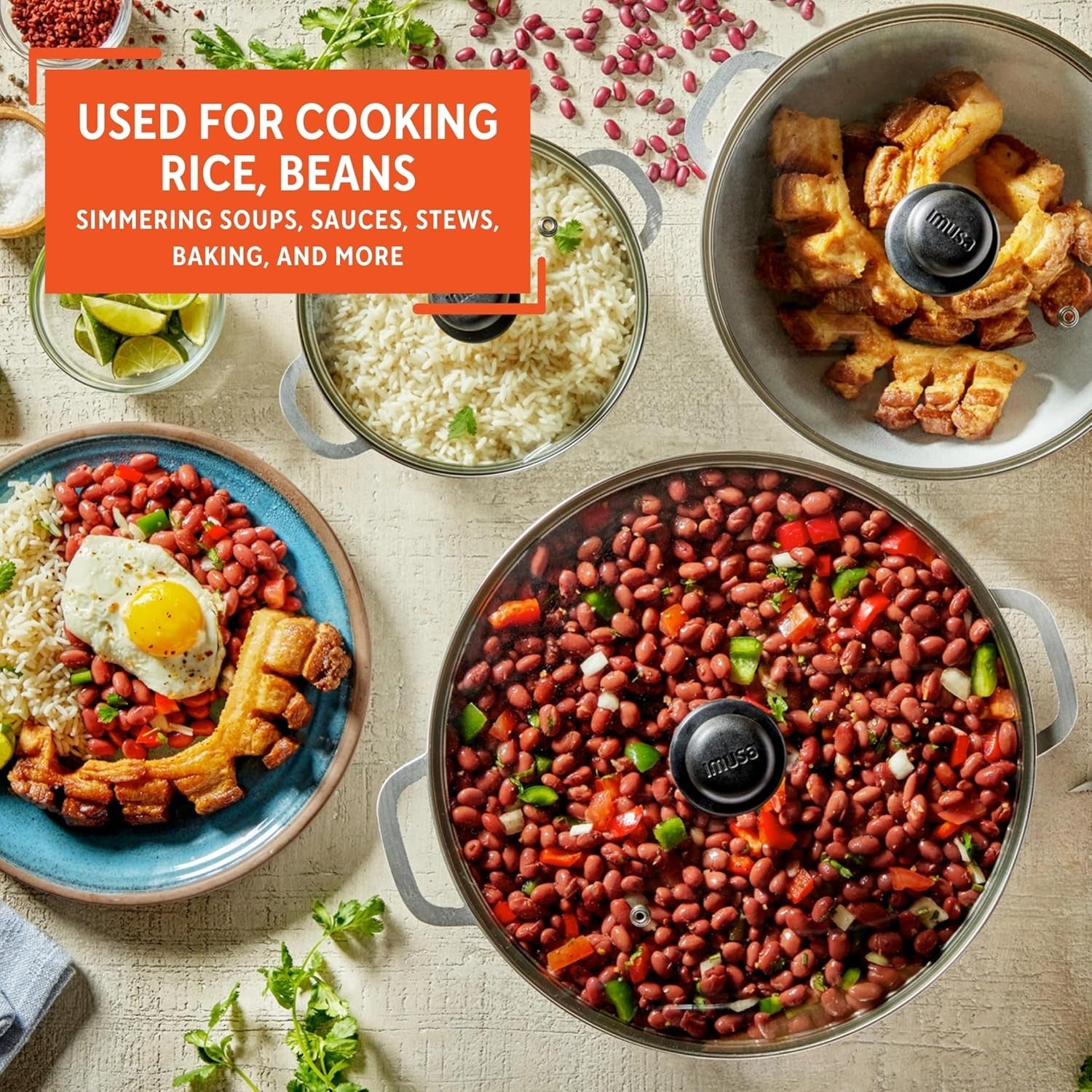 1-5-2-5-5-2-qt-cast-aluminum-caldero-3-piece-set-with-glass-lid-polished-finish-glass-lid-with-riveted-handles-ideal-for-rice-and-stews-perfect-for-serving-medium-and-small-groups