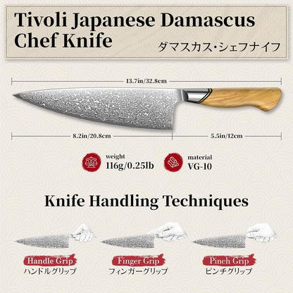 Damascus Chef Knife – Japanese VG10 Professional Kitchen Knife7