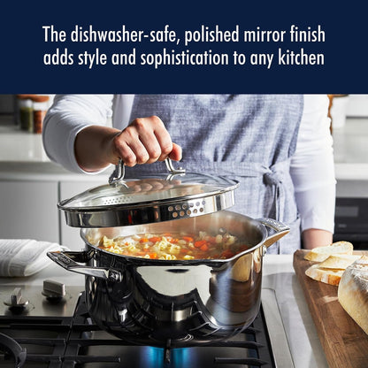 Henckels Clad H3 10-Pc Stainless Steel Cookware Set, Oven Safe up to 500°F | Dishwasher Safe, Tri-Ply Clad Construction. Induction Compatible Designed for All Cooktops.4
