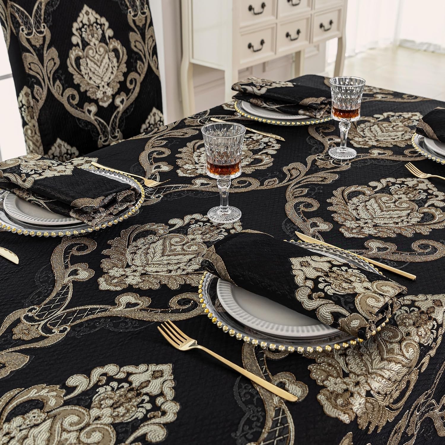 black-rectangle-tablecloth-jacquard-fabric-60-x-104-inches