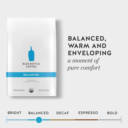 Blue Bottle Whole Bean Organic Coffee, Balanced, Medium Roast, 12 Ounce Bag (Pack of 1) | Organic Whole Bean Coffee; Balanced Medium Roast; Gourmet Specialty Coffee; Single 12 Oz Bag3