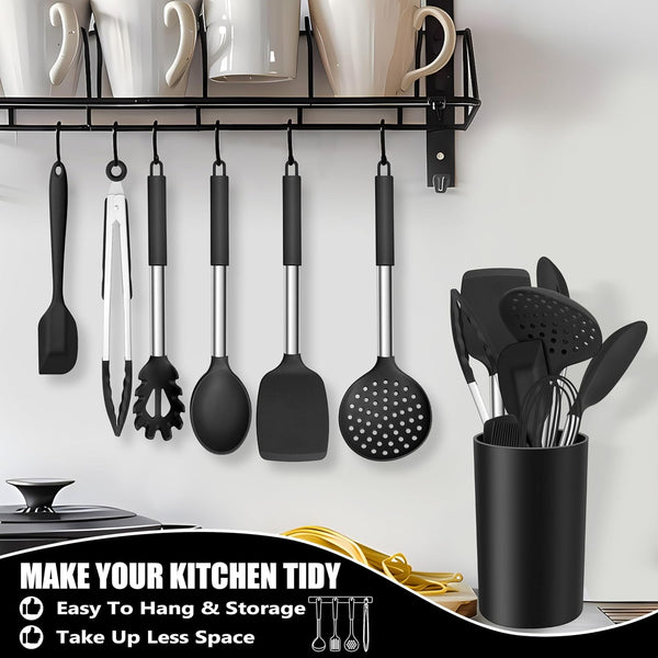 14-PCS Silicone Cooking Utensils Set, Kitchen Utensils Set W/Holder7