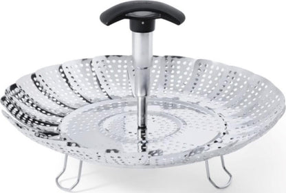 OXO Good Grips Steamer Basket - Stainless Steel, 8 Inch Diameter | Collapsible, Vegetable Steamer Insert, Adjustable Handle, Fits Multiple Pot Sizes, Dishwasher Safe1