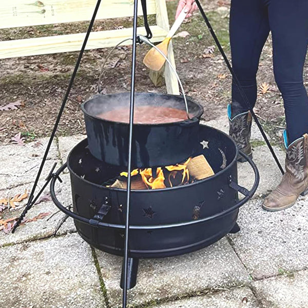 20QT Cast Iron Dutch Oven with Lip Lid & Bail Handle – Extra Large Pre-Seasoned Campfire Pot for Outdoor Cooking, Baking, Roasting & Stews – Heavy-Duty Cookware for Camping & Backyard Use | Extra Large, Pre-Seasoned, Campfire Pot for Outdoor Cooking, Heavy-Duty Cookware, for Camping & Backyard Use4