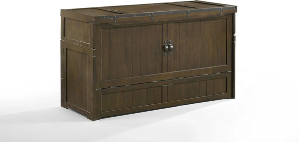 Rustic Brown Cube Pre-Assembled Cabinet Murphy Bed3