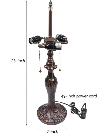 B10024 Antique Metal Table Lamp Base with 3-Light Sockets (Brown, 7" Wx25 H)8