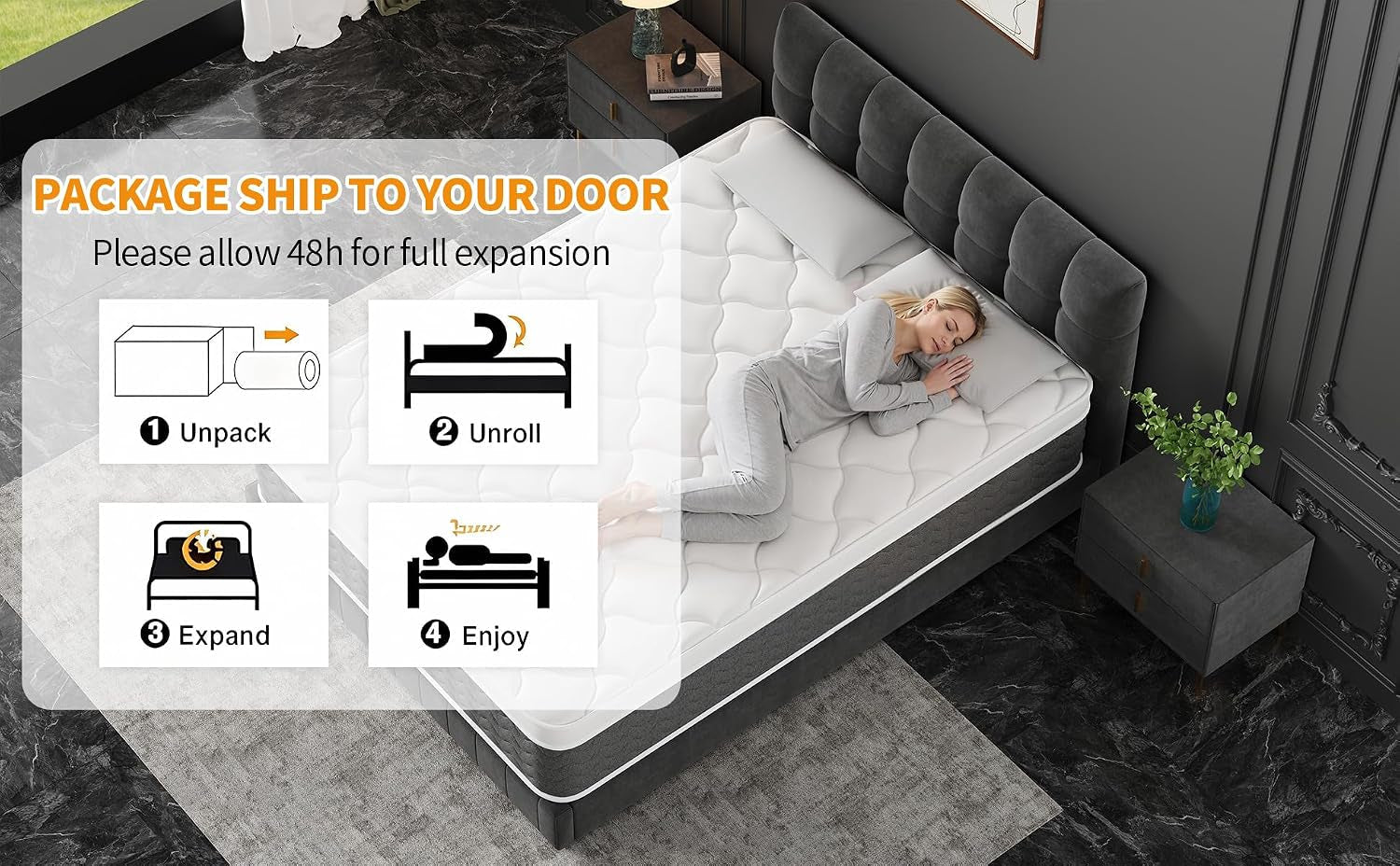 gray-queen-mattress-12-inch-queen-size-hybrid-memory-foam-mattress