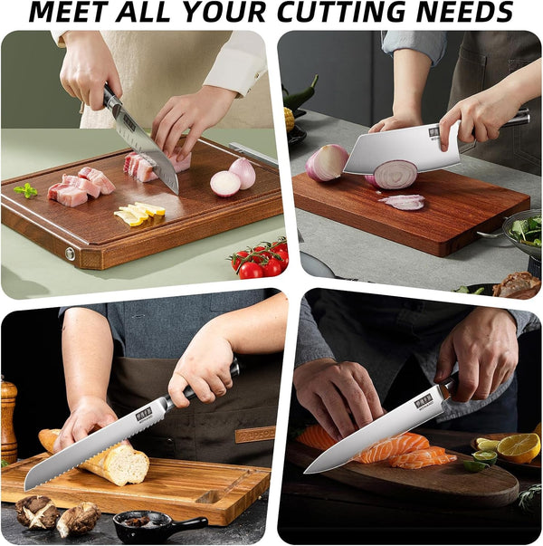 Chef Knife Set with Roll Bag, Ultra Sharp Japanese Kitchen Knife Set6