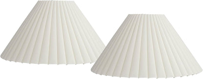Antique Extra Large White Box Pleat Shade 6.75X20.75X12.5 (Spider) Set 2 | Pre-Assembled 6.75" Top X 20.75" Bottom X 10.75" High X 12.5" Slant Replacement for Table + Floor Lamps Empire Harp + Finial1