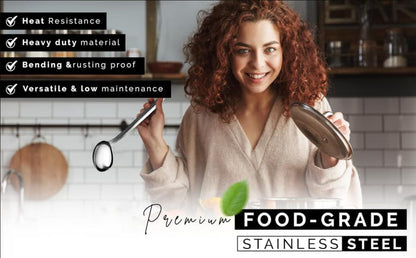 Stainless Steel Cooking Utensils Set 9 Piece, Metal Kitchen Utensil Set 13"4