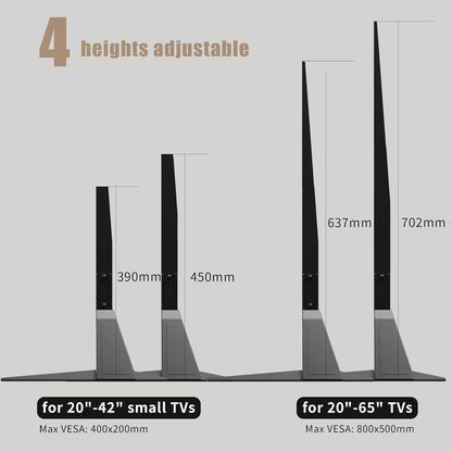 Universal TV Stand, Metal TV Legs for 20-65 Inch Lcd/Led/Oled/Plasma Flat&Curved Screen TV Height Adjustment with VESA 75X75Mm to 800X500Mm Max ML17606