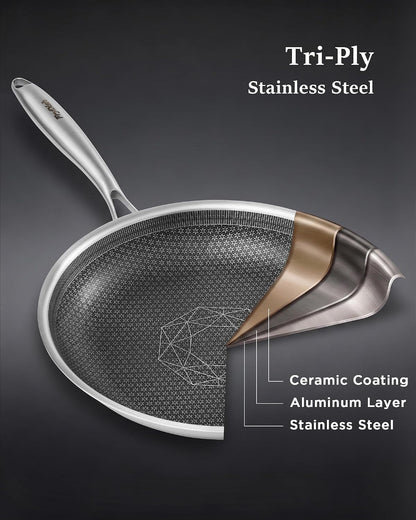 Non Stick Frying Pans, 8 Inch Hybrid Frying Pans Nonstick, Dishwasher & Oven Safe, Induction Compatible, with Stay-Cool Handle, PFOA Free Kitchen Cookware4