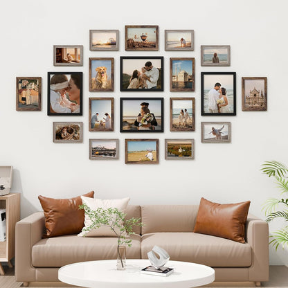 20 Pack Picture Frames Collage Wall Decor, Black, Brown, Dark Grey2