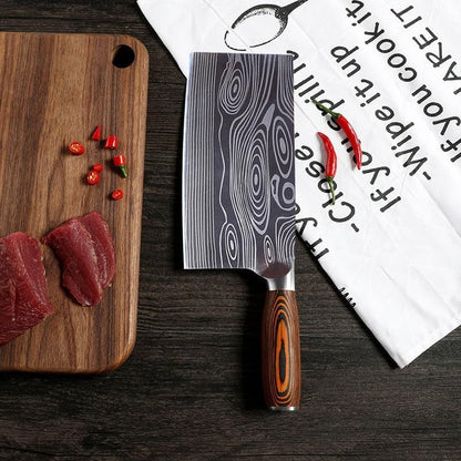 Meat Cleaver, Traditional Handmade Knife Forged Kitchen Japanese Knives 4Cr13 Carbon Steel Wooden Handle Meat Slicer Cleaver Knives6