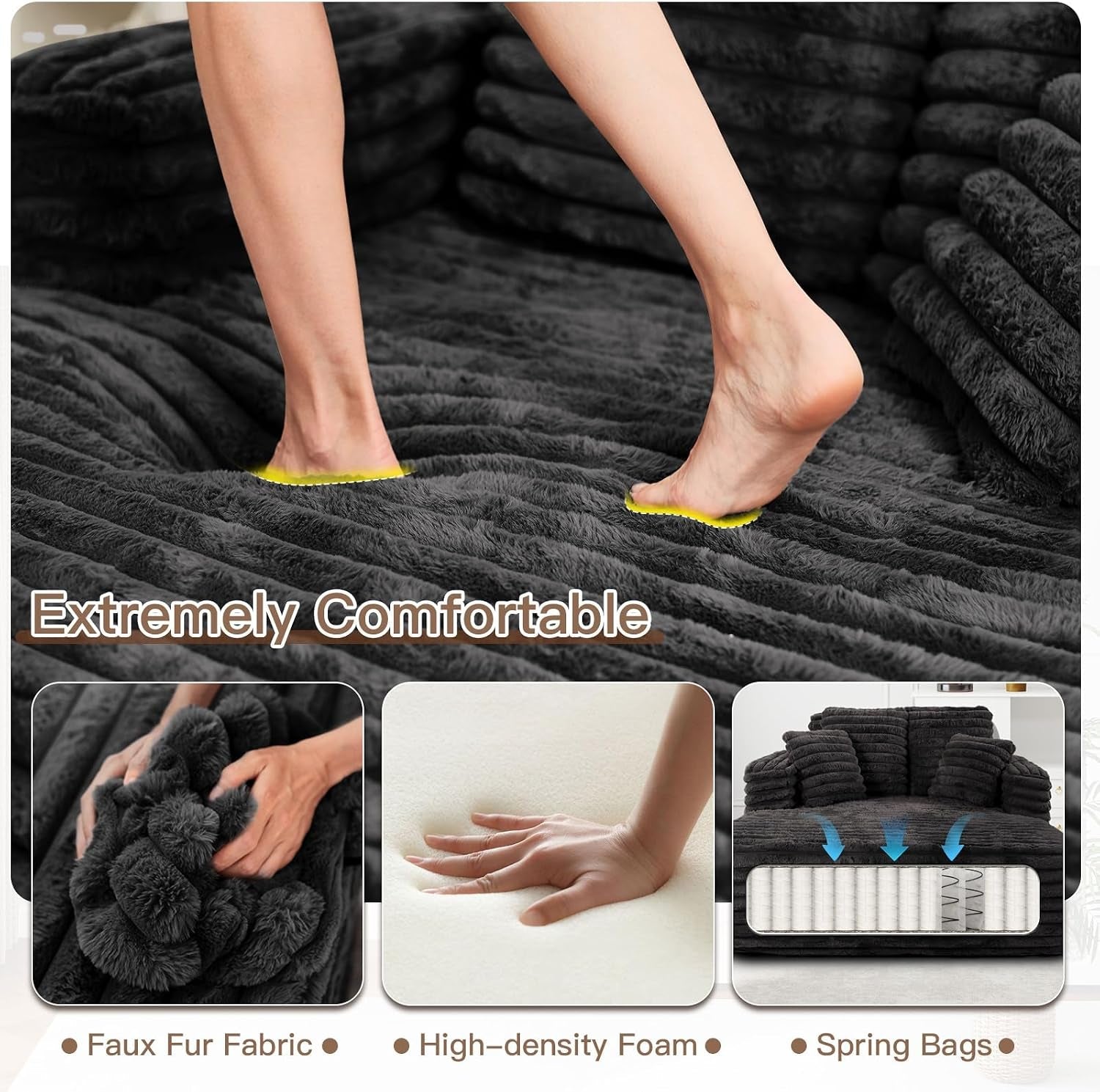 56-oversized-chaise-lounge-chair-indoor-plush-faux-fur-sleeper-sofa-couch-bed-with-pillows-wide-armrests-fluffy-comfy-cloud-couch-compression-foam-couch-for-living-room-bedroomblack
