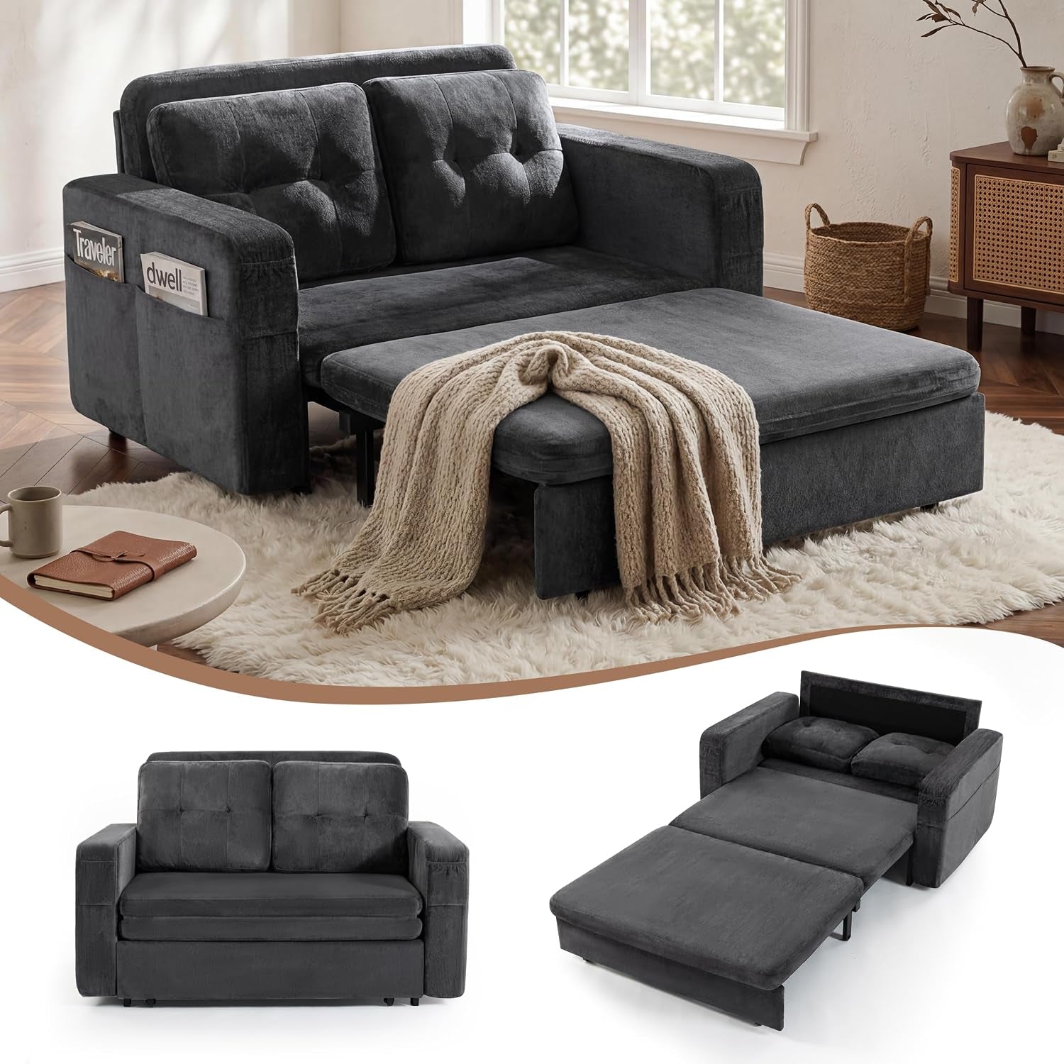 52-sleeper-convertible-sofa-bed-couch-3-in-1-pull-out-couches-for-living-room-with-2-pillows-6-side-pockets-easy-assembly-grey