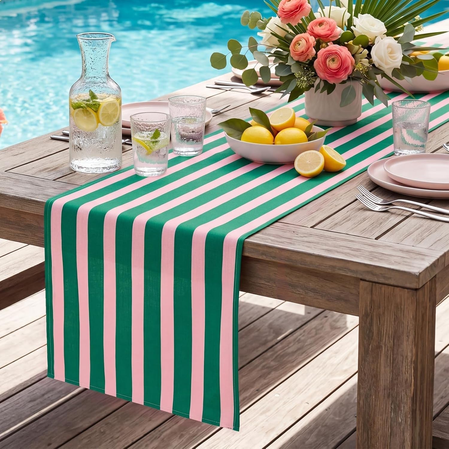 linen-pink-green-cabana-striped-table-runner-14-x-120-in