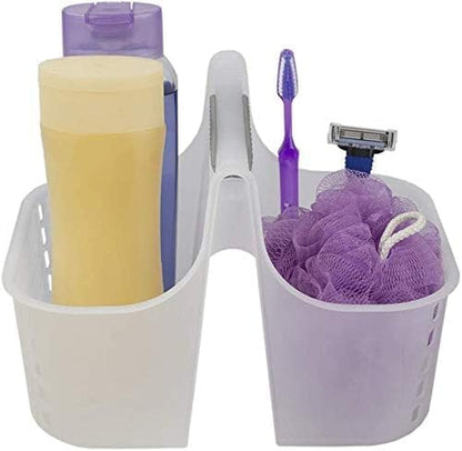 2-Compartment Soft Grip Plastic Shower Caddy Organizer with Handle4