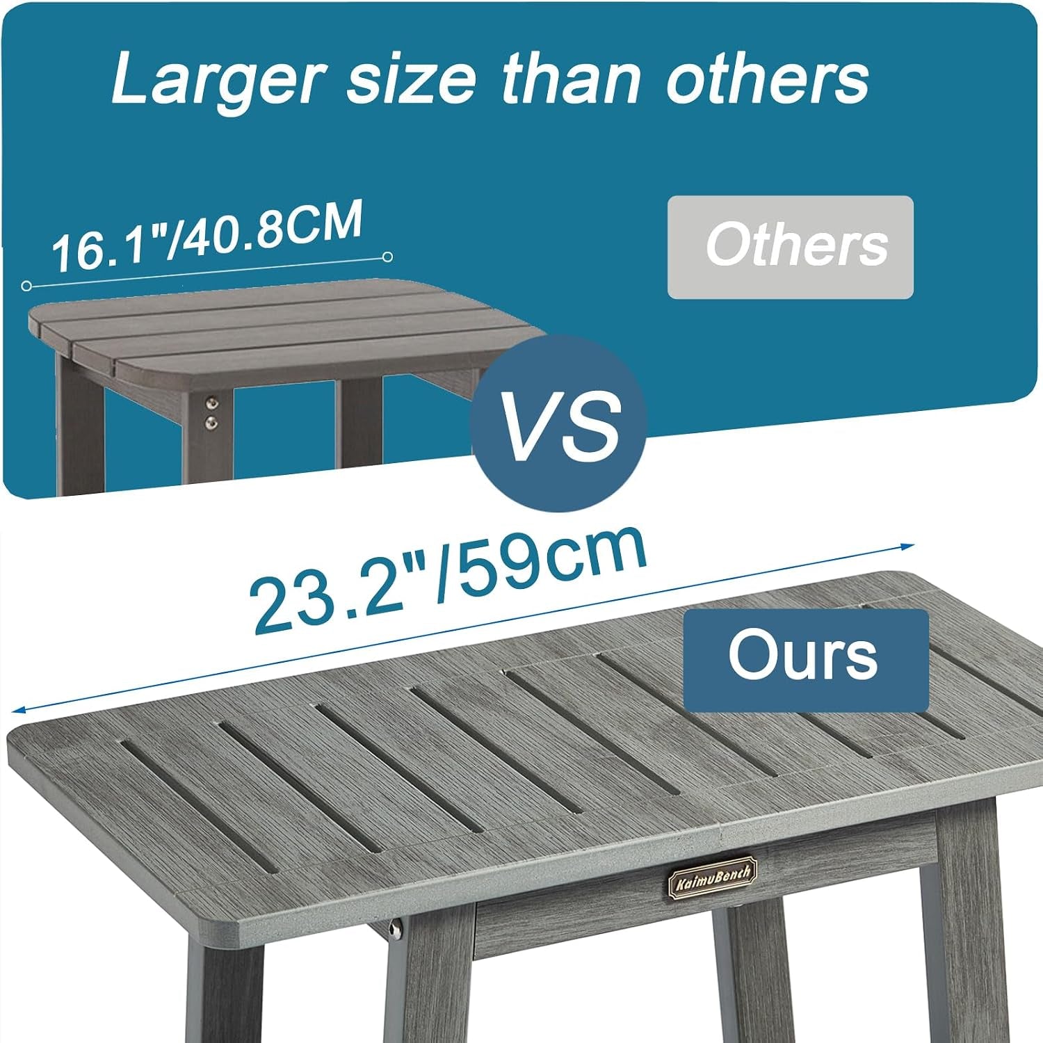 hdps-shower-bench-seat-for-inside-shower-waterproof-shower-stool-for-shaving-legs-poly-lumber-shower-chair-seat-bathroom-shower-foot-rest-stool-with-storage-shelf-no-slip-gray