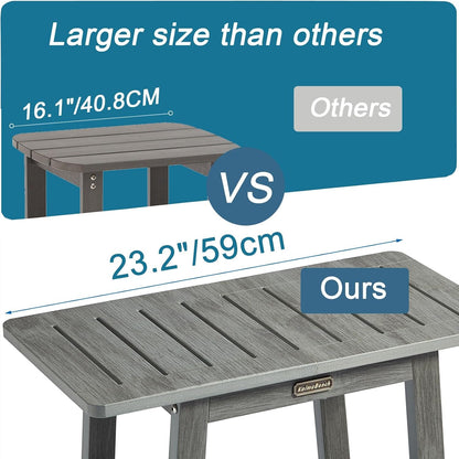 HDPS Shower Bench Seat for inside Shower, Waterproof Shower Stool for Shaving Legs, Poly Lumber Shower Chair Seat, Bathroom Shower Foot Rest Stool with Storage Shelf, No-Slip, Gray4