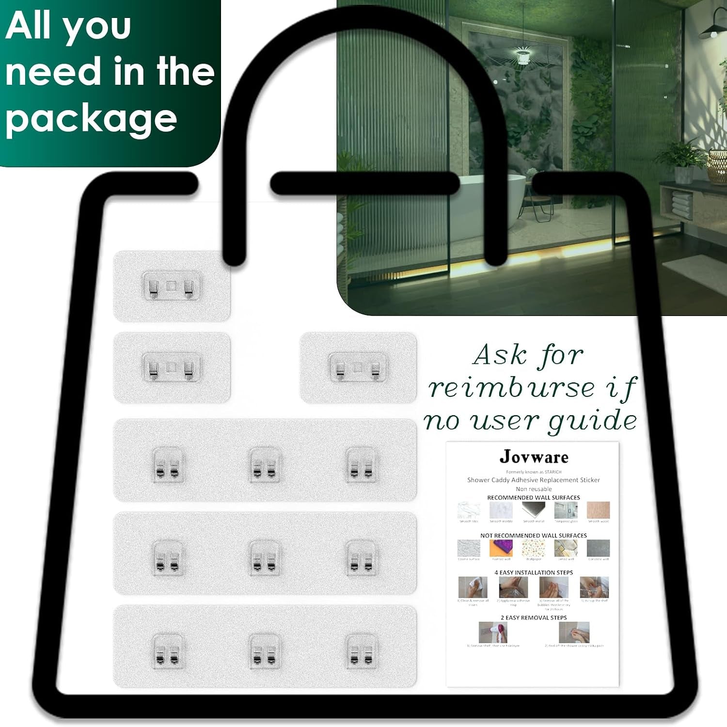 shower-caddy-adhesive-replacement-stickers-shower-organizer-adhesive-replacement-strips-transparent-6-packs