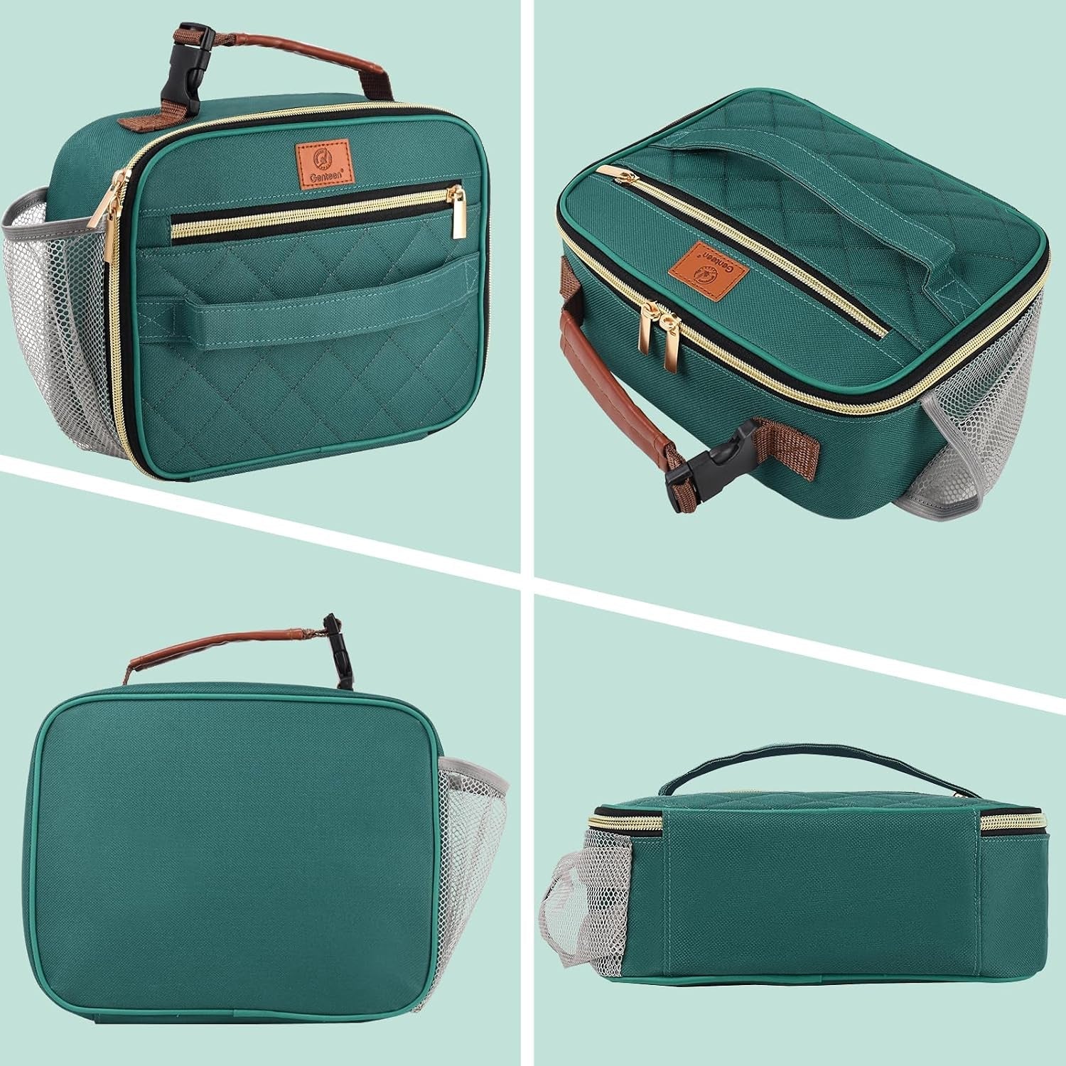lunch-box-for-kids-boys-insulated-small-lunchbox-reusable-zip-closure-buckle-handle-portable-cooler-for-work-school-travel-lake-green