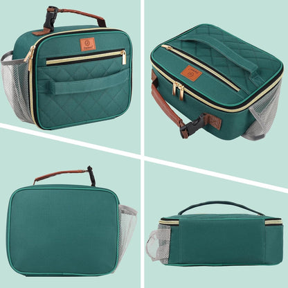 Lunch Box for Kids, Boys - Insulated Small Lunchbox Reusable, Zip Closure & Buckle Handle, Portable Cooler for Work, School, Travel (Lake Green)8