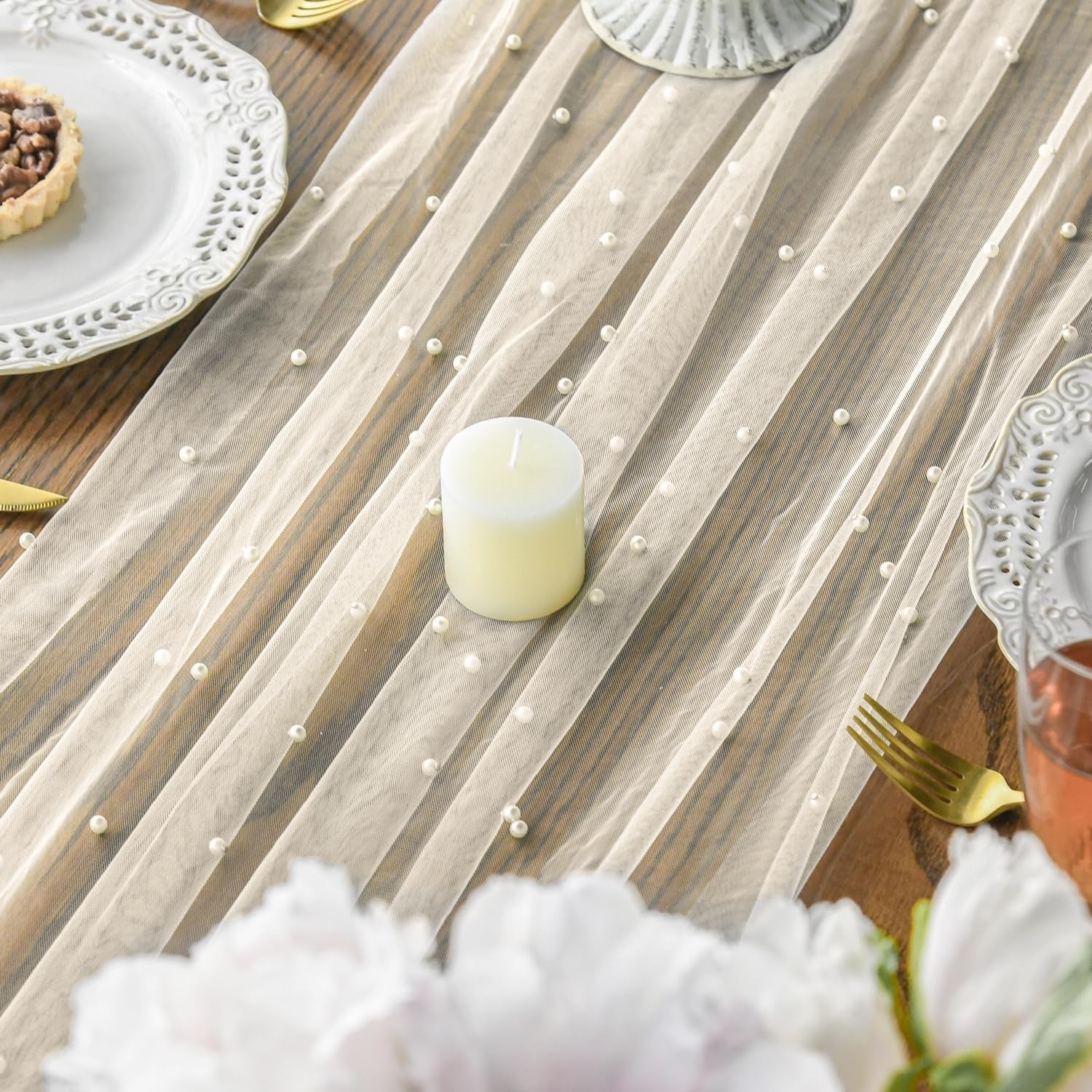 pearl-beige-gauze-table-runner-120-inch-10ft-seasonal-sheer-dining-holiday-wedding-birthday-baby-shower-table-decor-for-home-party