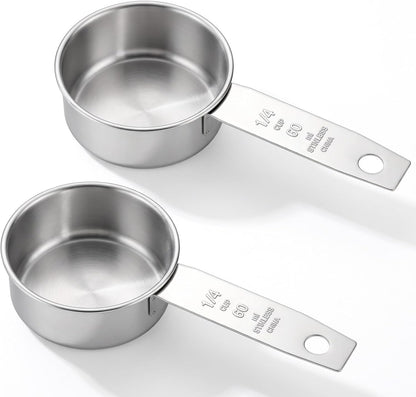 1/4 Cup Measuring Scoop, 60 Ml Stainless Steel Cups1