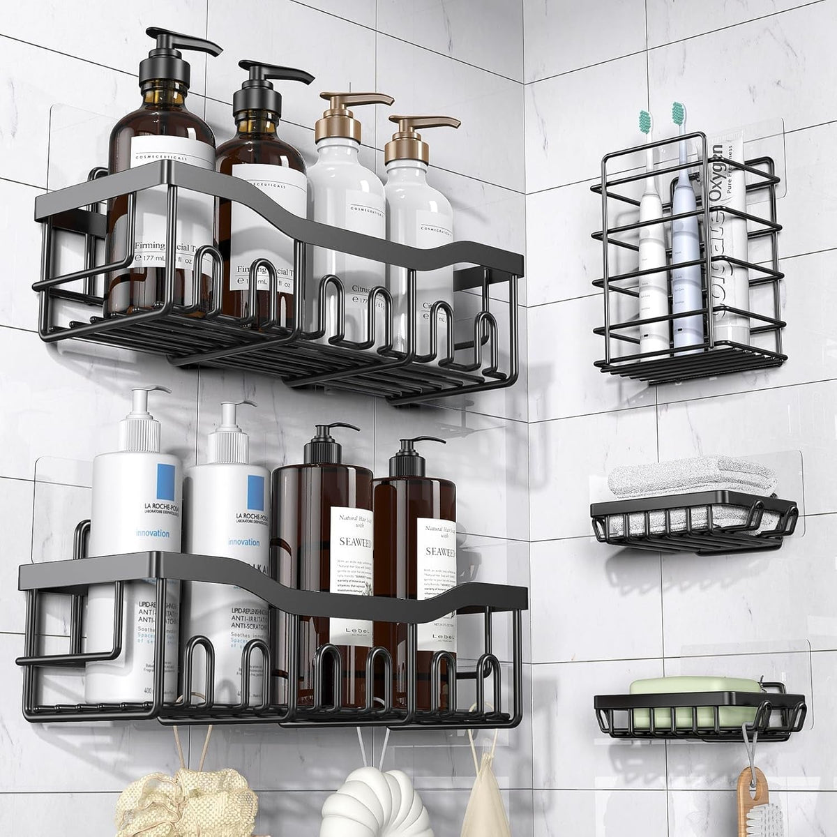 adhesive-shower-caddy-5-pack-rustproof-stainless-steel-bath-organizers-with-large-capacity-no-drilling-shelves-for-bathroom-storage-home-decor