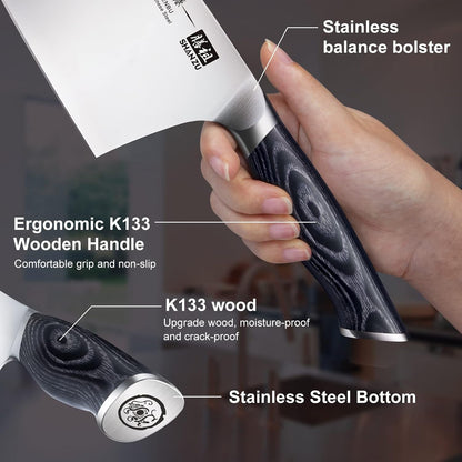 7 in Chef Knife, Sharp Meat Cleaver Knife Vegetable Chopper Knife5
