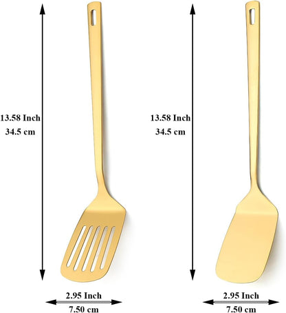 Stainless Steel Spatula Set, Heavy Duty Thickened Premium Metal Cooking Utensils, Dishwasher Safe Reusable Kitchen Spatulas for Home Restaurant Camping Party Wedding Banquet2