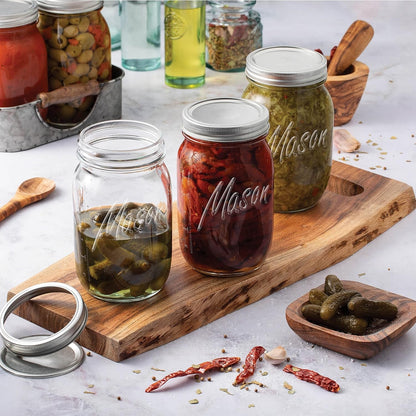 Wide Mouth Mason Jars 32 Oz, Mason Jars with Lids, 2-Pack | 32 Oz Mason Jars, Glass Quart Mason Jars Wide Mouth with Lids, Canning Jars, Pickling Jars, Food Storage, Meal Prep3