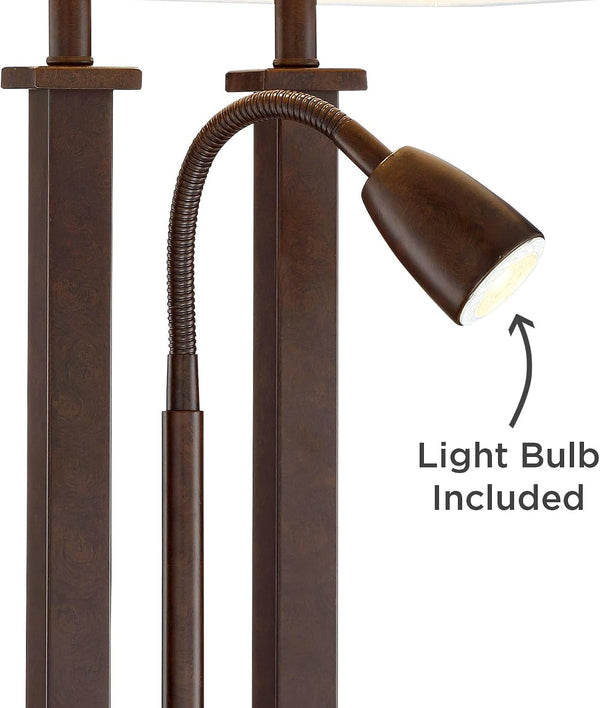 Deacon 26" Tall Desk Lamp Gooseneck USB and Outlet Bronze Brown LED Modern6