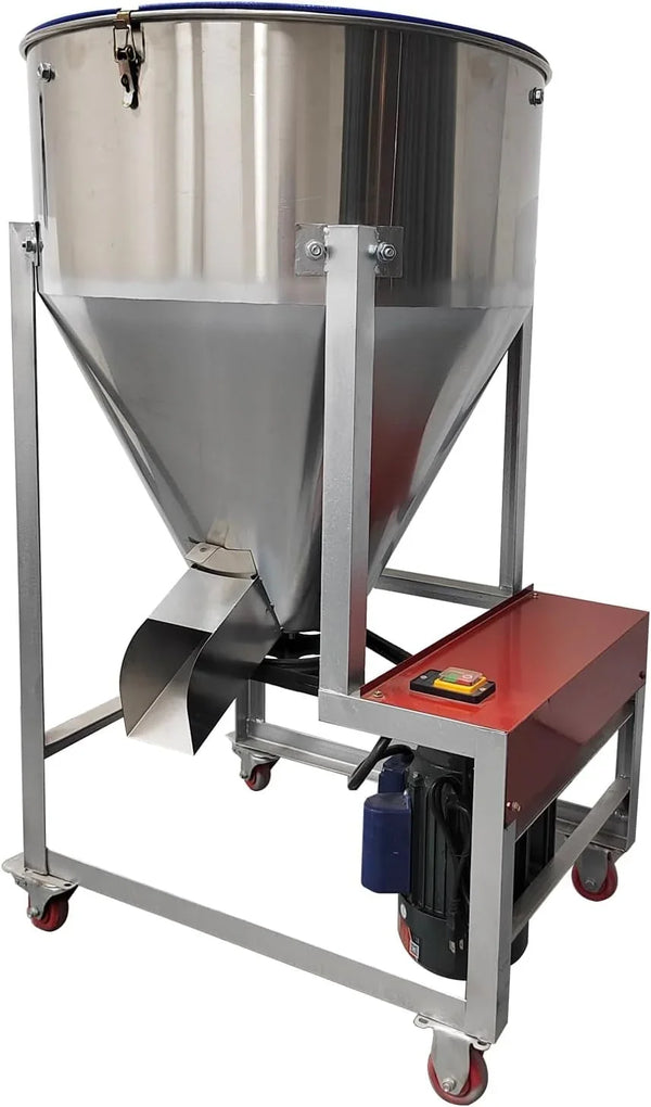 Feed Mixer Granular Plastic Mixer Blender Mixing Machine Stainless Steel Feed Mixer for Grain Plastic Particles Feed Mixing Machine 100KG/220LBS 220V6
