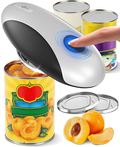 Electric Can Opener, Automatic Rechargeable Can Openers with One-Touch Smooth Edge & Magnetic Lid - Hands-Free Easy-Grip Opener for Seniors with Arthritis and Most Cans1
